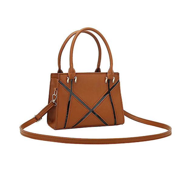 Dame Skuldertaske Retro Klassisk Håndtaske Pu Læder Clutch Taske Med Lynlås Dark brown