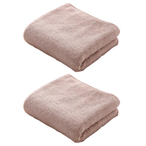 2-pack Terry Handdukar, 35 X 75 Cm, Mikrofiber, Handduk, Badhandduk, Ansiktshandduk, Gäst Handduk, Dusch Handduk, Bastu Handduk Light brown