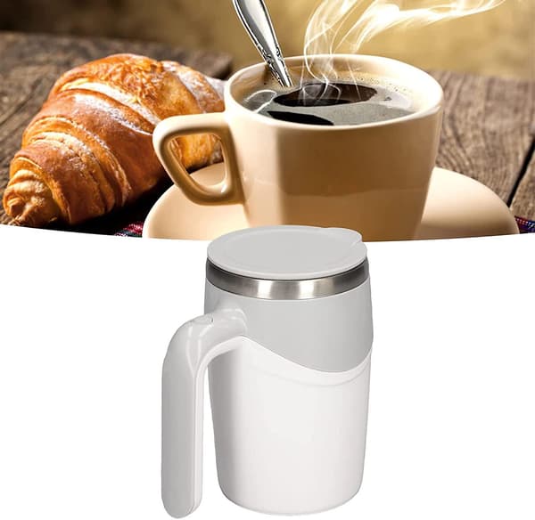 Selvrørende Kaffekopp, 380ml Kapasitet Elektrisk Multifunksjon 304 Rustfritt Stål Magnetisk