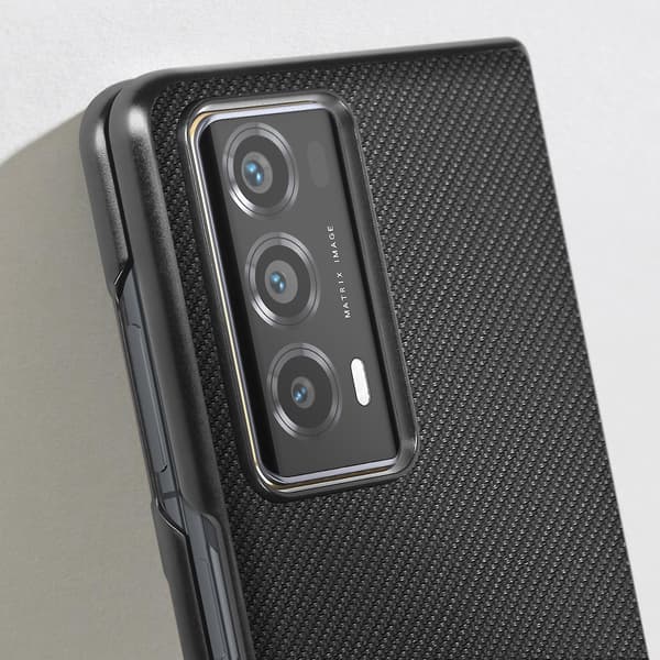 Etui til Honor Magic V2 5G Carbon Effect 2-delt design, Sort