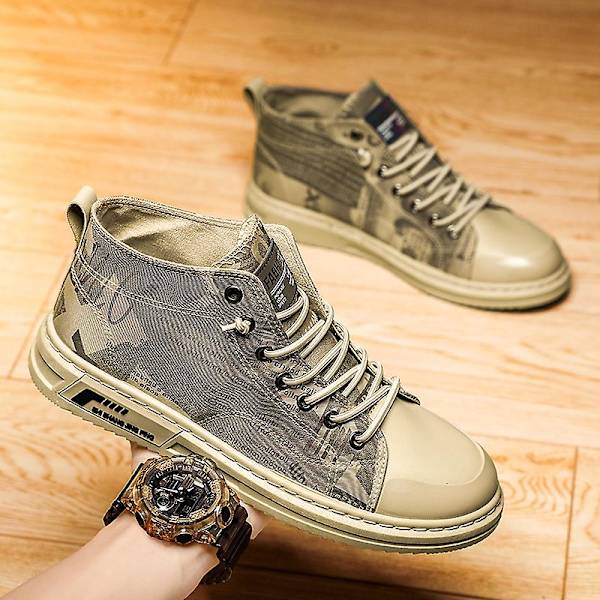 Herre Casual Sko Komfortable Flade Moderne Skridsikre Udendørssko 1Gbh087 Khaki EU 41