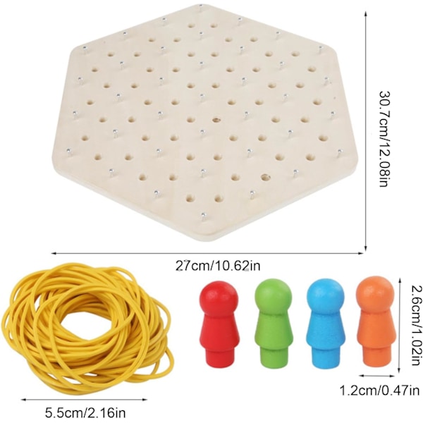 Triggle Rubber Band Game, Triangulärt schackspel,Träkedja schackspel - Strategibrädspel och interaktiv hjärnteaser