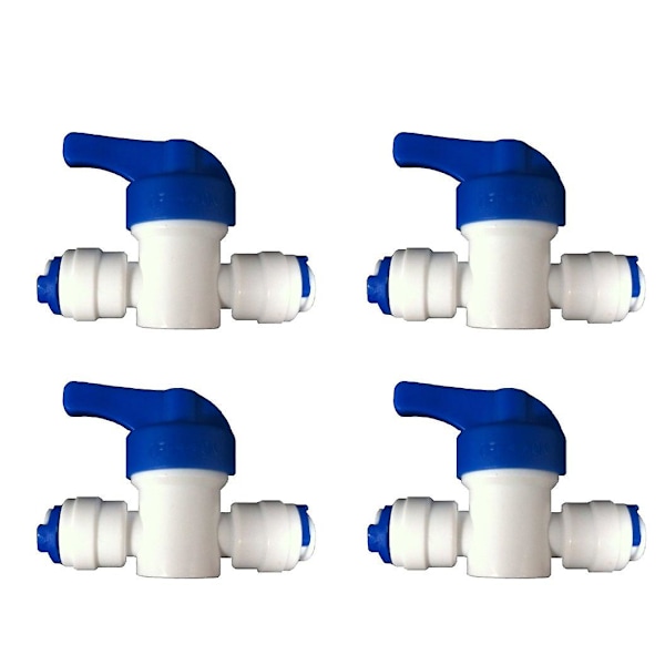 Vatten 4-pack Inline-kranventiler för 1/4\" Ldpe kylskåp frys omvänd osmos filtersystem