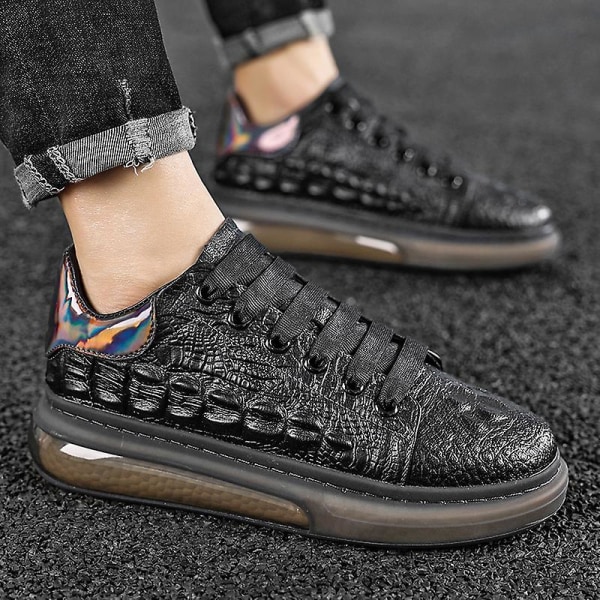 Herre Sport Løbesko To-lags Lædersko Mode Sneakers Fr6550 Black EU 43