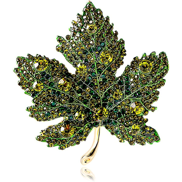 Premium Maple Leaf Brosch För Kvinnor Strass Kristall Leaf Brosch Pin Blå/grön/röd Maple Leaf Brosch Lapel Pin Kläder Hatt Väska Tillbehör För Chr