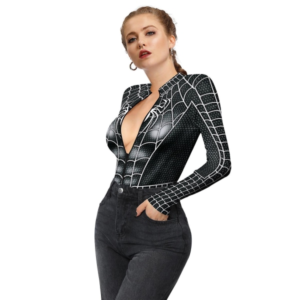 Spiderman Leotard Bodysuit til Kvinder, Halloween Spider Cosplay Kostume Bodysuit style 1 L
