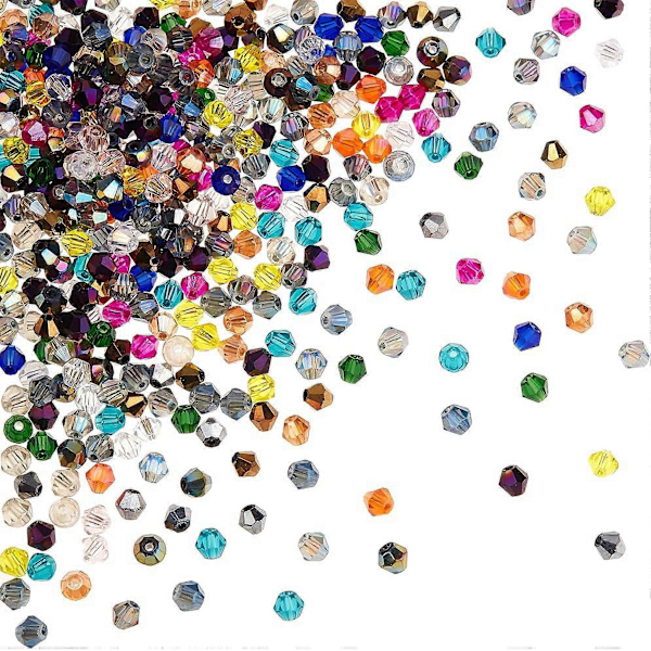140 stk Fasetterte Dråpeformede Glassperler 14 Farger Klare Vanndråpe Krystallglassperler Sentrumboret Dråpe Spacer Perler