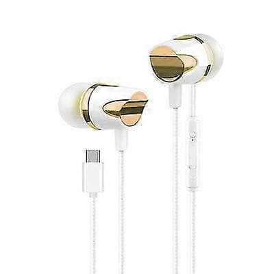Bärbara USB Type-C Trådbundna In-Ear Hörlurar med Mikrofon golden