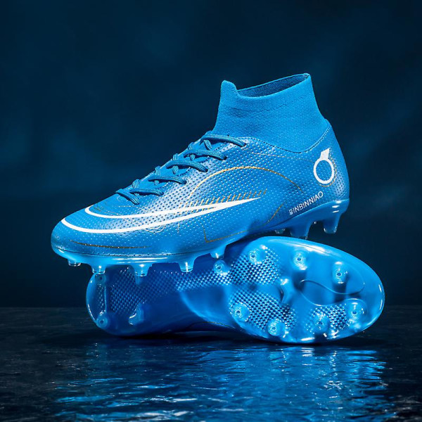 Fotbollsskor för män, halkfria fotbollsskor, fotbollsskor, grässkor, Yj619 Blue 41