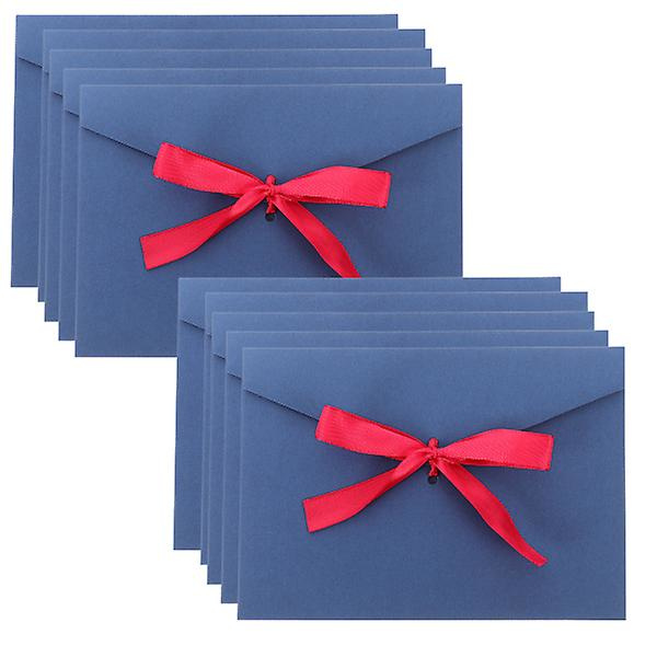 10 st Postkort Kuvert Med Rosett Tjockare Kuvert För Inbjudan Och Välsignelse Kort Blue 17.5X12.5cm