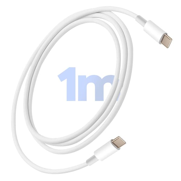 USB-kabel till USB C 1m - Laddning och dataöverföring, Vit