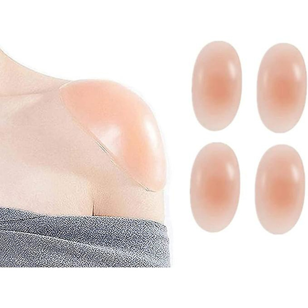 2 par silikon axelkuddar, återanvändbara osynliga halkfria axel push-up kuddar skin skin