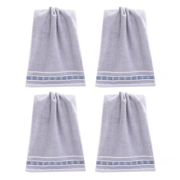 4-delt Håndklesett - Badesett, Mykt, Maskinvaskbart, Svært Absorberende, Ren Bomull, 33*73cm grey