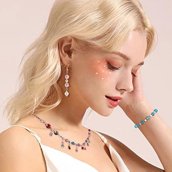 8 tråder 8Style glassperler tråder fasettert glasskrystallperler tråder Rondelle avstandsperler for halskjede øredobb armbånd smykkelaging