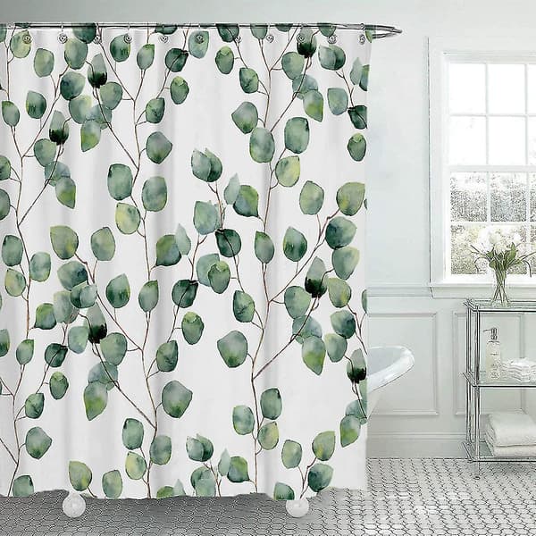 Blomster Växt Duschdraperi Duschdraperi Gardiner Bad Gardiner Polyester Vattentät Duschdraperi Set Med Krokar