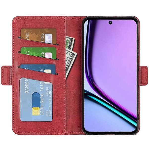Læder telefoncover med magnetisk lukning til Realme C67 4G Style C
