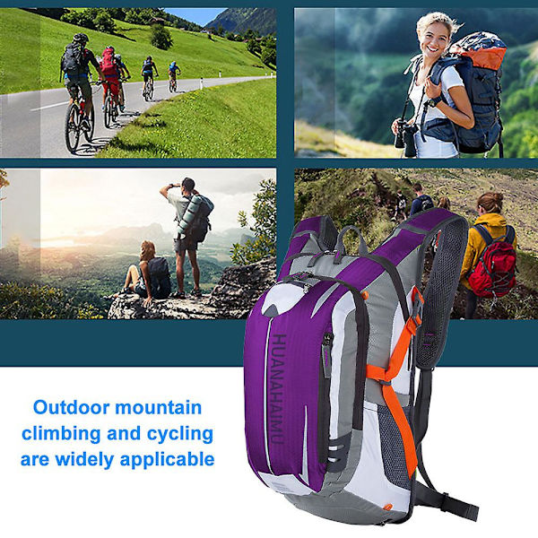 Multifunktionel Vandtæt Åndbar Sportsrygsæk Mountainbike Vandpose Rygsæk purple style3