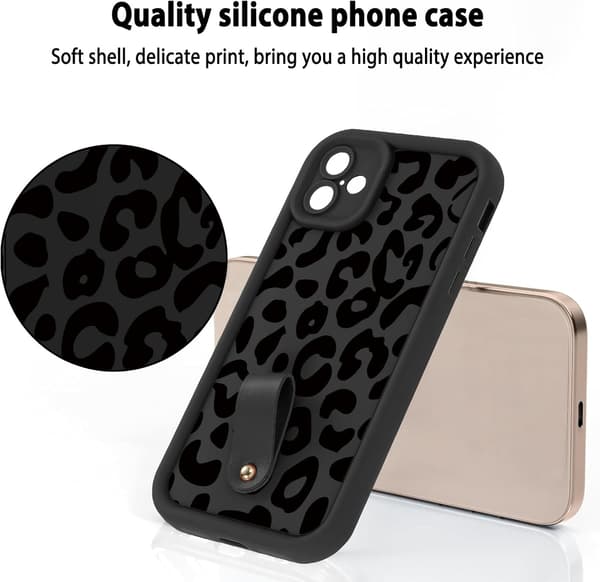 Mobiltelefonkedja Mobilskal för iPhone 16 Plus, Remfodral 6,7 tum Sladd Skyddsfodral Leopardmönster med Snöre iPhone 13 Pro Max