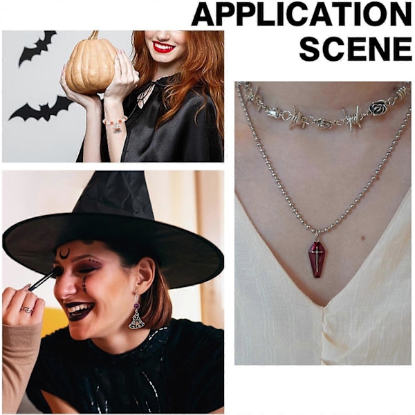 1 Æske 24 stk. 12 Stilarter Halloween Charm Spøgelses Charm Bulk Gotisk Charm Græskar Spøgelse Kiste Kors Kranie Sort Flagermus Charm
