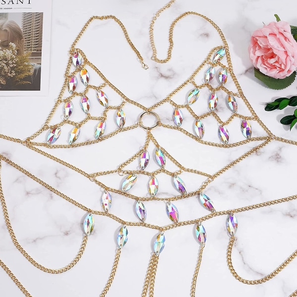 Kroppskedjor Smycken Tillbehör - Boho Kristall Tofs Bikini Set Strand Cosplay Behå