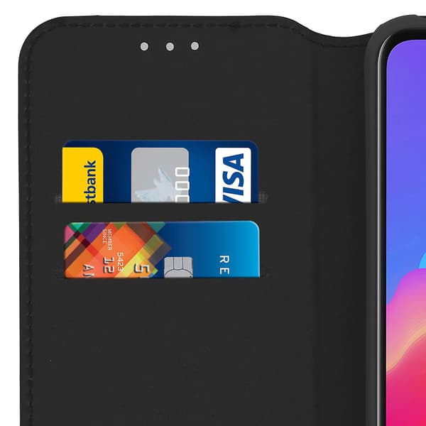 Klassisk Edition stander etui med kortslot til Honor 8A / Huawei Y6 2019 - Sort