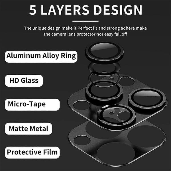 Kameraskydd i aluminiumlegering + härdat glas för iPhone 16 Pro/16 Pro Max - Silver Brown
