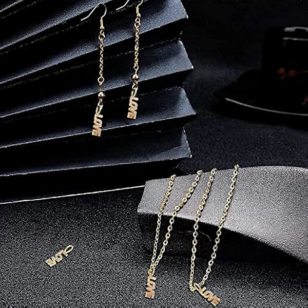 1 Ask 5 Stk Guld Kärlek Berlocker Zirkonia Mikro Pave Kubisk Ord Hängande Smycken Mässing CZ Stenar Ord Berlocker Pärlor för Smyckestillverkning Berlocker DIY Alla Hjärtans Dag Gåva