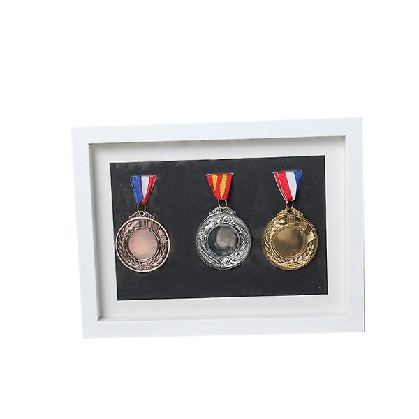 Ram för att visa medaljer, 3D-låda för sportmedaljer Brown 12.7*17.8cm