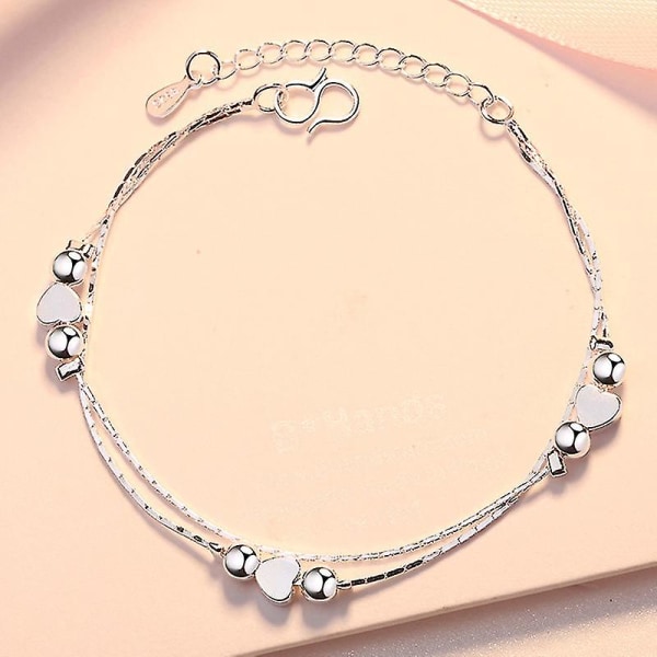 Silver Plating Armband Justerbar Storlek Charm Mode Alla Hjärtans Dag Smycken Present Till Kvinnor W