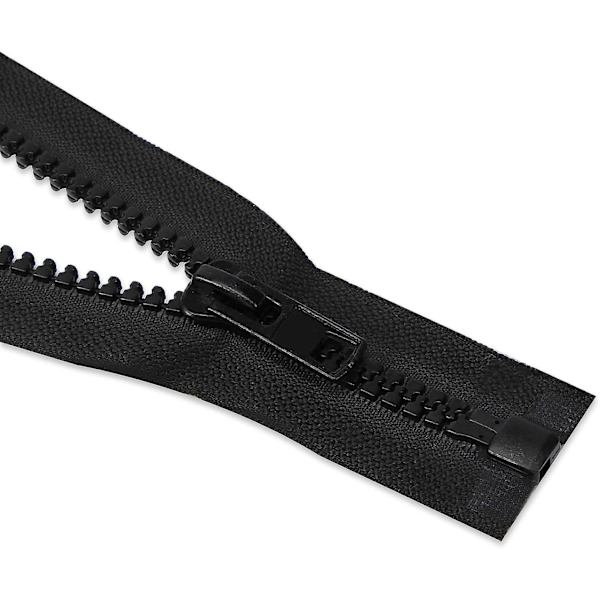 2 st dragkedjor, 10# 28 tum dragkedjor för sömnad, jacka dragkedja ersättning separering sömnad dragkedja, premium svart plast harts dragkedjor för rockar, Diy S