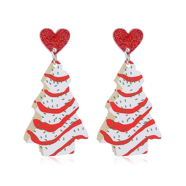 Julemand Dangle Øreringe, Sjove Gingerbread Man Elf Pendan Øreringe style 3