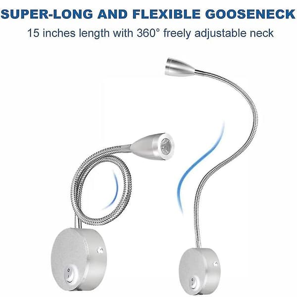 Skrivebordslampeklemme, Sengelampe, fleksibel USB-lampe (varmt lys)