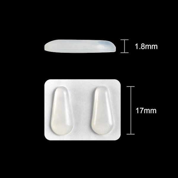 10 par näskuddar självhäftande halkfria glasögonkuddar silikonglasögonkuddar för glasögon, droppform 0,07 tum, transparent