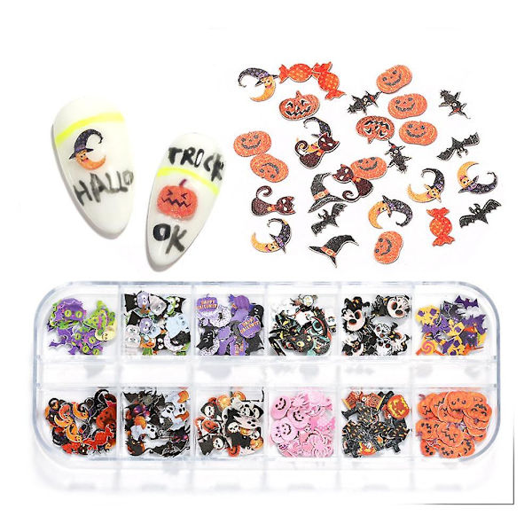 Halloween Sequin för kvinnors nageldekoration Halloween nageldesignhantverk style 2