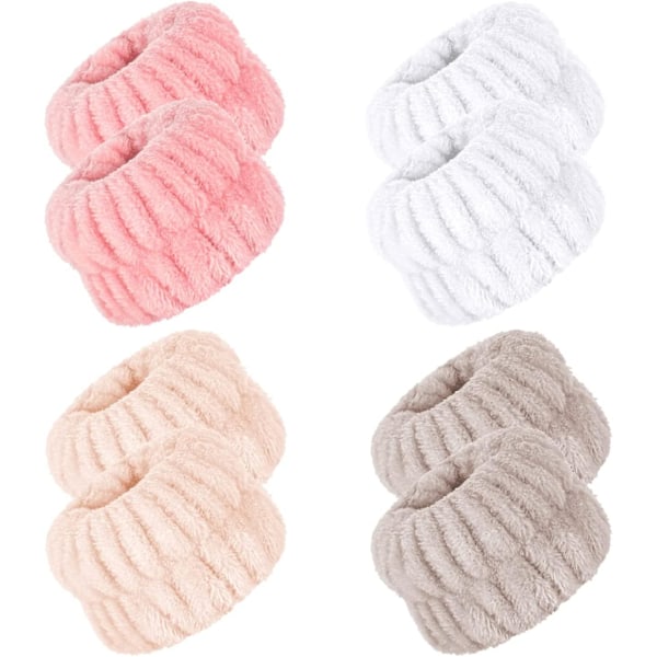 8 stk Spa Håndleddsvaskbånd Mikrofiber Håndleddsvaskhåndklebånd Håndleddsbånd For Vask Ansikt Absorberende Håndleddsbånd Håndleddssvettebånd For Kvinner Jenter Forhindre Liq