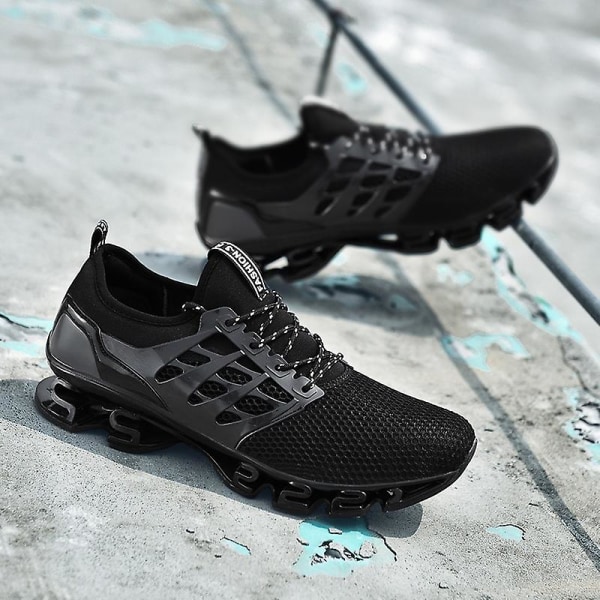 Sport löparskor för män Mesh andas Trailrunners Mode Sneakers K06 Black EU 38