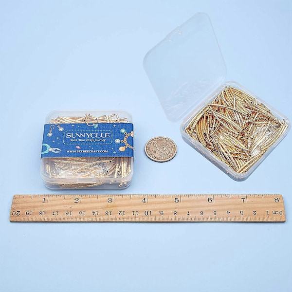 1 Ask 200 st Långa Rörpärlor Böjda Rör Långa Nudel Distanspärlor 3,5 cm 2 Färger Snidade Mässing Metall Hitta Pärlor för Smyckestillverkning Hål: 1 mm