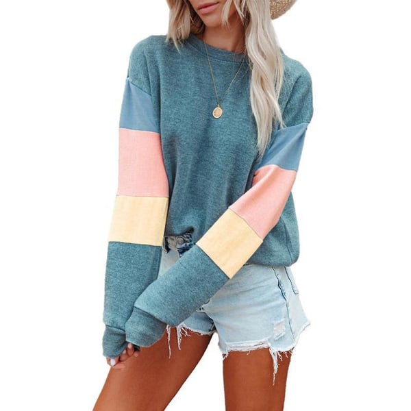 Höst- och vinterkläder Casual långärmade toppar skjortor för affärskontor klasskläder XL Blue