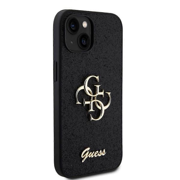 Deksel til iPhone 13 Glitter med Metallogo Black