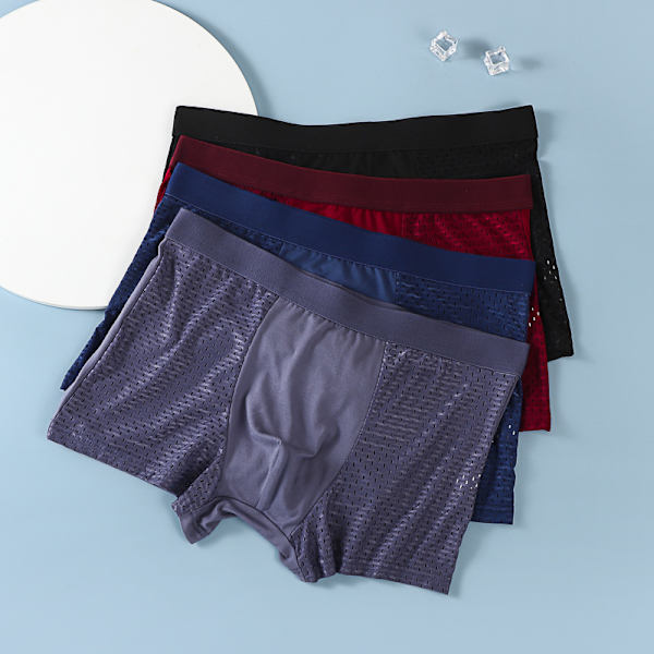 4 st nya Boxhero Bamboo Fiber Boxer Shorts - För heldagskomfort Boxhero Herr Underkläder L