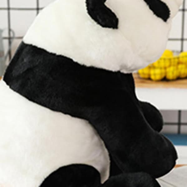 Panda Udstoppede Dyr - Udstoppede Panda Bjørn Plyslegetøj - 25 cm (Sort)