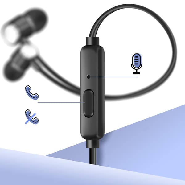 Øretelefoner 3,5 mm in-ear jack Mikrofon, Sort