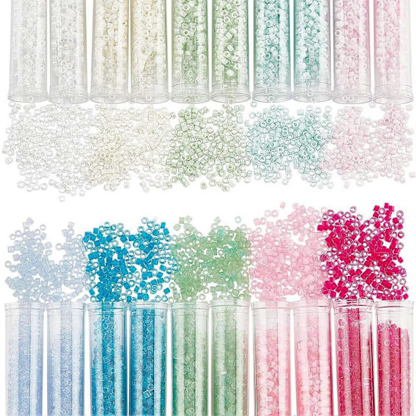 3500 st Cylinder Glasfrö Pärlor 10 Färger Glasfrö Pärlor Glas Distans Pärlor Runda Hål Frö Pärlor