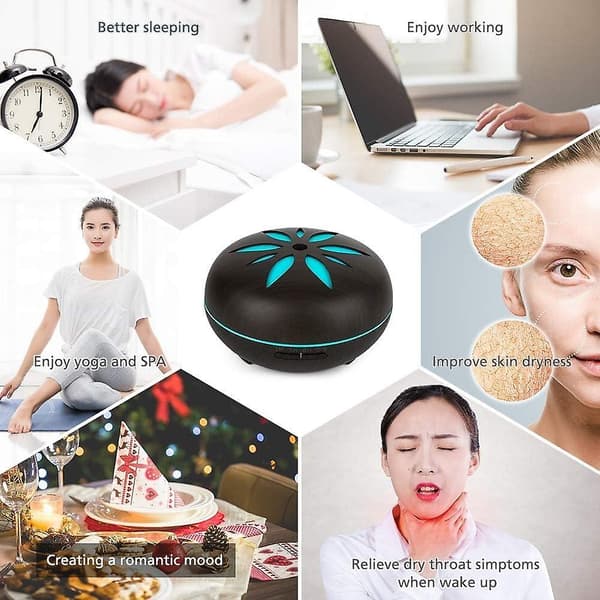 550ML Aroma Diffuser Ultralyd Nebulizer Luftfugter, Rumluftfugter Aromaterapi Olier Aromalampe m