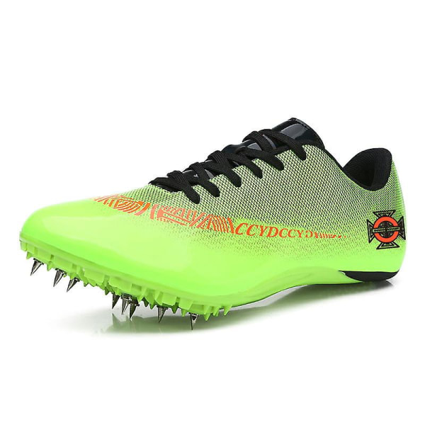 Friidrottsskor för män Spikes Track Race Hoppande Sneakers Professionell löpning Nail Spikes Skor 258 Green 45