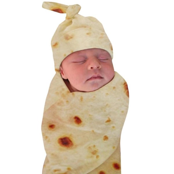 Burrito Swaddle Filt För Baby, Rolig Tortilla Baby Flanell Filt style 1