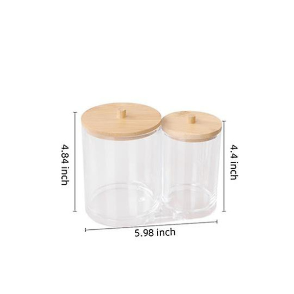 Vatpind Holder, Vatpind Dispenser Boks Vatpind Opbevaring Vatpind Boks Med Trælåg Til Stue, Soveværelse, Badeværelse (15.9x9x13cm)