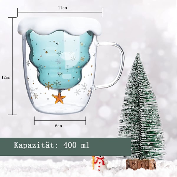 Söpöt Mukit Joulumukit Kahvi Tee Lasit Juomalasit Kahvilasi Kaksiseinäiset Eristetyt Lasit Espresso Kuppi Latte Macchiato Lasit Terminen Lasi