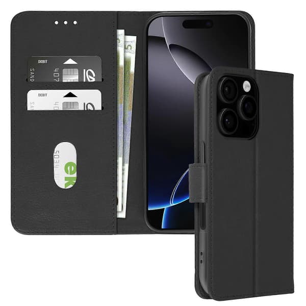 Kotelo iPhone 16 Pro Max Clapet Lompakko ja Videoteline, Musta