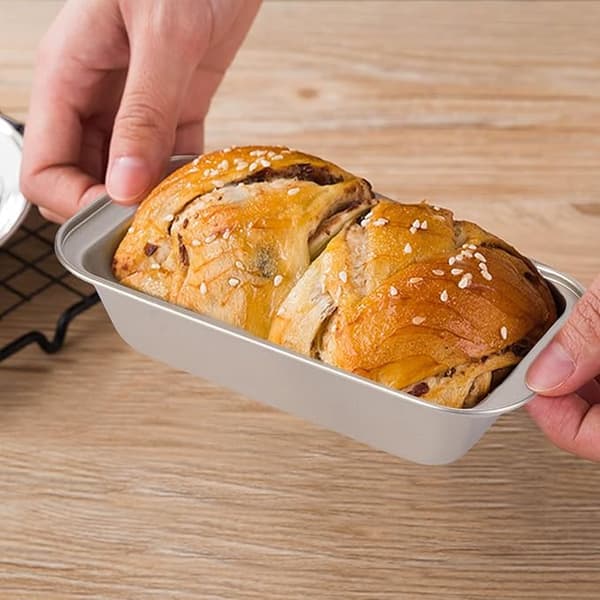 2 stk. karbonstål rektangulær brødform non-stick belegg brødform kakeform for matlaging hjemme (Gull)